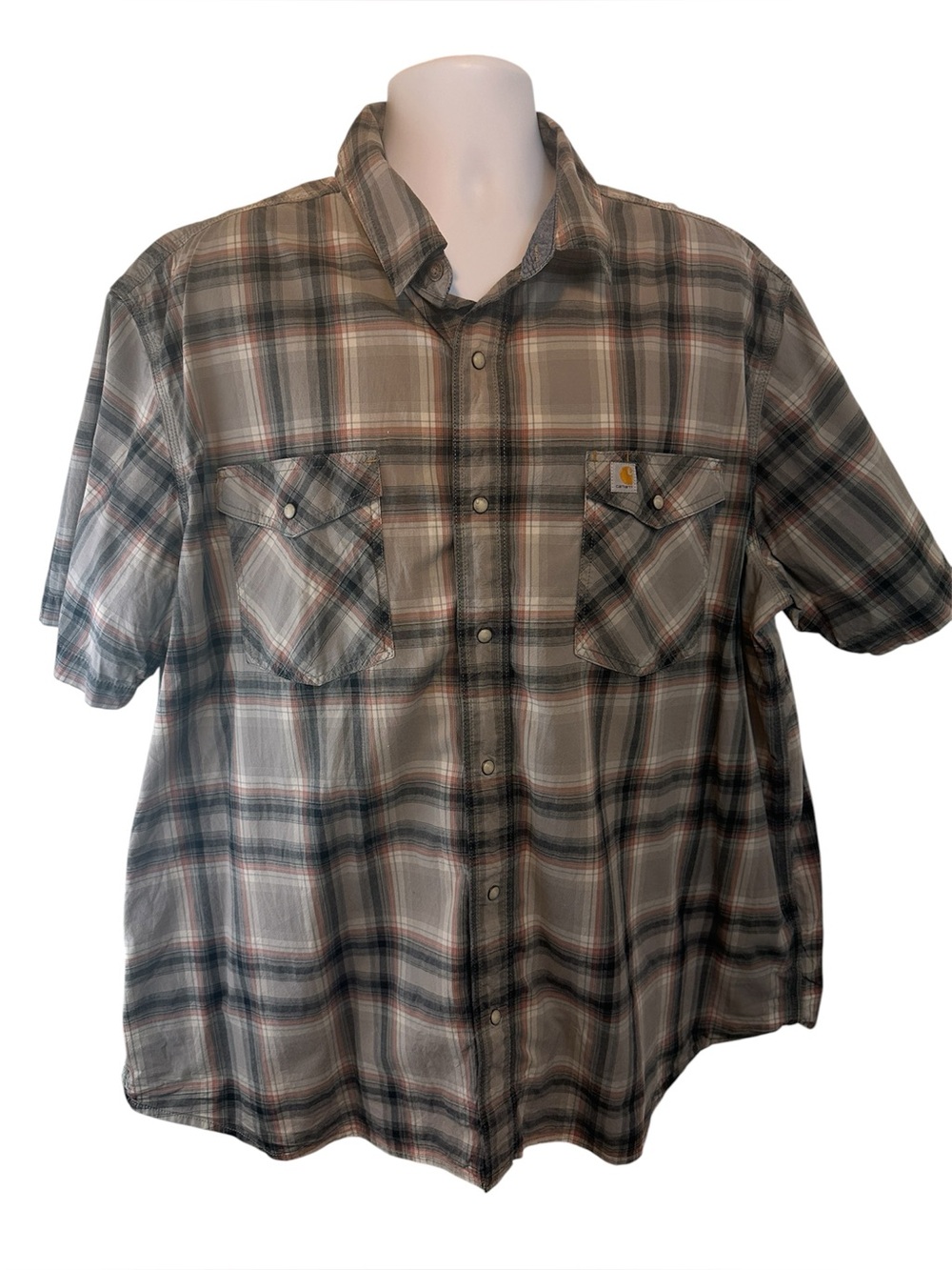 Carhartt Men’s Button Down Snap 3XL Short Sleeve Shirt Outdoor Country Farm